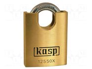 Padlock; shackle; brass; Protection: medium (level 8); A: 50mm KASP