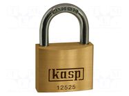 Padlock; shackle; brass; Protection: low (level 3); A: 25mm; B: 13mm KASP