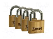 Padlock; shackle; Quan: 4pcs; brass; Protection: low (level 5) KASP
