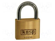 Padlock; shackle; brass; Protection: low (level 4); A: 35mm; B: 19mm KASP
