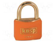Padlock; shackle; brass; Protection: low (level 4); A: 40mm; B: 21mm KASP