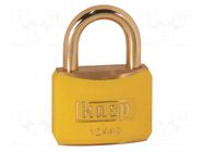 Padlock; shackle; brass; Protection: low (level 4); A: 40mm; B: 21mm KASP