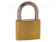 Padlock; shackle; brass; Protection: low (level 2); A: 25mm; B: 15mm KASP