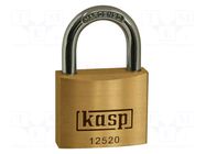 Padlock; shackle; brass; Protection: low (level 2); A: 20mm; B: 12mm KASP