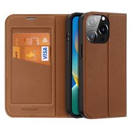 Dux Ducis Skin X2 case for iPhone 14 Pro case with magnetic flap brown, Dux Ducis