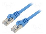 Patch cord; F/UTP; 6; stranded; CCA; PVC; blue; 1m; 26AWG; Cores: 8 LANBERG