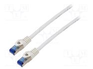 Patch cord; S/FTP; 6a; stranded; CCA; LSZH; white; 5m; 26AWG; Cores: 8 LANBERG