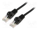 Patch cord; U/UTP; 6; stranded; CCA; PVC; black; 0.25m; 26AWG; 10pcs. LANBERG