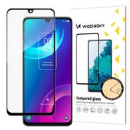 Wozinsky super tough Full Glue tempered glass full screen with Case Friendly TCL 30 Plus black frame, Wozinsky