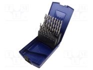 Drill set; for metal; high speed steel grounded HSS-G; 19pcs. DKM
