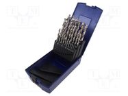 Drill set; for metal; high speed steel grounded HSS-G; 25pcs. DKM