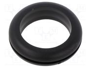 Grommet; Ømount.hole: 25.5mm; Øhole: 22mm; black; 0÷80°C; PVC ESSENTRA