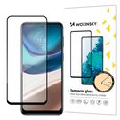 Wozinsky Super Durable Full Glue Tempered Glass Full Screen With Frame Case Friendly Motorola Moto G42 Black, Wozinsky