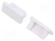 Cap for LED profiles; white; 20pcs; ABS; BEGTON12 TOPMET