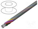 Wire; 5x30AWG; shielded,silver plated copper braid; 600V; 152m AGILINK MICROWIRES