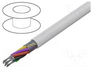 Wire; 6x26AWG; shielded,silver plated copper braid; PFA; white AGILINK MICROWIRES