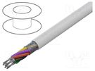Wire; 5x30AWG; shielded,silver plated copper braid; PFA; white AGILINK MICROWIRES