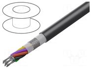 Wire; 8x26AWG; shielded,silver plated copper braid; black; 600V AGILINK MICROWIRES