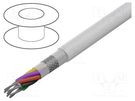 Wire; 12x28AWG; shielded,silver plated copper braid; white; 600V AGILINK MICROWIRES