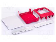 Accessories: case; Colour: white,red; Enclos.mat: ABS RASPBERRY PI