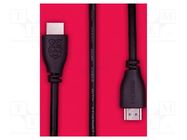 Accessories: connection cable; black; 1m; HDMI plug,both sides RASPBERRY PI