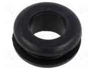 Grommet; Ømount.hole: 15mm; Øhole: 11mm; black; -40÷125°C; EPDM ESSENTRA