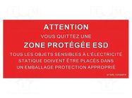 Information board; ESD; 150x300mm; red; Language: FR STATICTEC