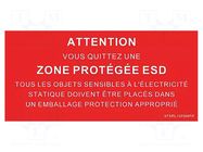 Information board; ESD; 150x300mm; red; Language: FR STATICTEC