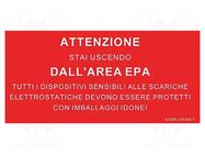 Information board; ESD; 150x300mm; red; Language: IT STATICTEC