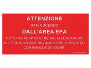 Information board; ESD; 150x300mm; red; Language: IT STATICTEC