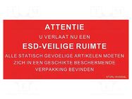 Information board; ESD; 150x300mm; red; Language: NL STATICTEC