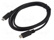 Cable; USB C plug x2; 1.5m; Interface: 480Mbps; Core: Cu; PVC ART