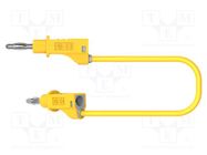 Test lead; 60VDC; 30VAC; 12A; banana plug 4mm,both sides; yellow ELECTRO-PJP