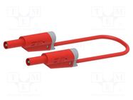 Test lead; 12A; banana plug 4mm,both sides; Urated: 1kV; red ELECTRO-PJP