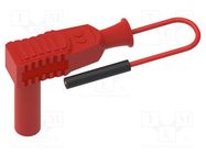 Test lead; 60VDC; 3A; socket 0,8mm,angular banana plug 4mm; red ELECTRO-PJP