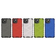 Honeycomb case for iPhone 14 Plus armored hybrid cover transparent, Hurtel