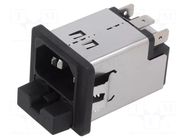 Connector: AC supply; socket; male; 6A; 250VAC; C14 (E); 5220 SCHURTER