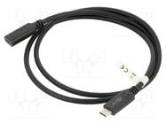 Cable; USB 3.1; USB C socket,USB C plug; 1m; black; 5Gbps; PVC; 60W Goobay