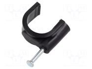 Holder; black; on round cable; 100pcs; with a nail; Ø: 16mm GOOBAY