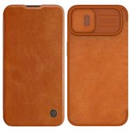 Nillkin Qin Leather Pro Case iPhone 14 Camera Cover Holster Cover Flip Case Brown, Nillkin