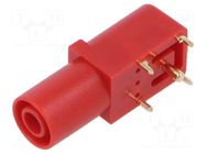 Connector: 4mm banana; socket; 24A; 33.6mm; red; gold-plated MUELLER ELECTRIC