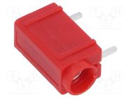 Socket; 4mm banana; 24A; 24mm; red; silver plated; PCB MUELLER ELECTRIC