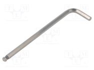Wrench; hex key,spherical; HEX 5mm; Overall len: 123mm; long BAHCO