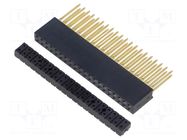 Connector: pin strips; socket; female; PIN: 40; straight; THT; 2x20 HARWIN