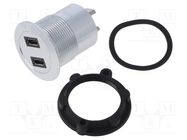 Adapter; for panel mounting,rear side nut; USB 2.0; Thread: M25 ONPOW