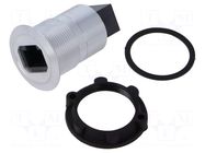 Adapter; RJ45 socket,both sides; Body: silver; Thread: M22; 1÷10mm ONPOW