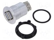 Adapter; USB A socket x2,both sides; USB 2.0; Thread: M22; 1÷10mm ONPOW