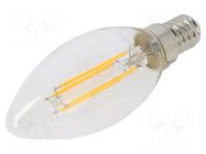 LED lamp; white warm; E14; 230VAC; 470lm; 4.5W; 270°; 2700K TOSHIBA LED LIGHTING