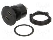 Adapter; for panel mounting,rear side nut; USB 2.0; Thread: M25 ONPOW