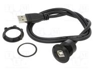 Adapter; USB A plug,USB B socket; USB 2.0; Thread: M25; 1÷10mm ONPOW